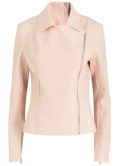 Norma Kamali Gang Panelled Faux Leather Jacket In Pink