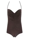 Norma Kamali Strapless Shirred Swimsuit