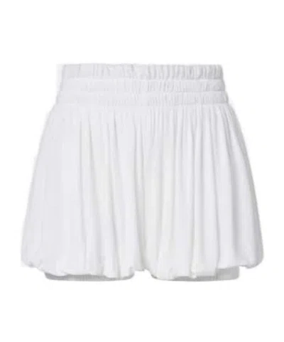 Norma Kamali Gathered Shorts In White