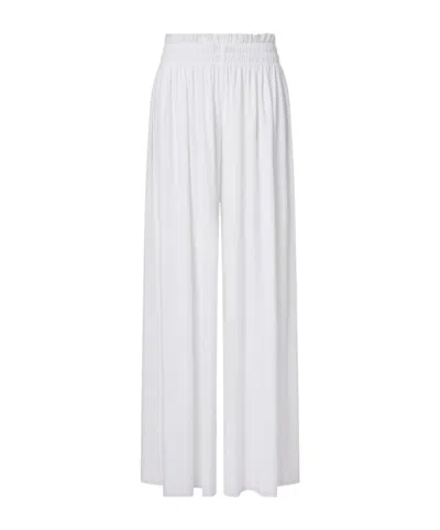 Norma Kamali Gathered Wide-leg Pants In White