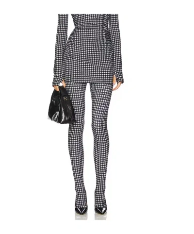 Norma Kamali Geometric Pattern Leggings In Black