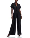 Norma Kamali Geralyn Belted Paneled Jersey And Mesh Jumpsuit In Black