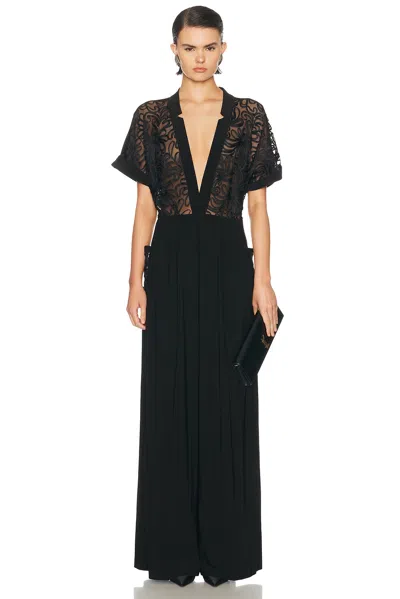 Norma Kamali Geralyn Short Sleeve Jumpsuit In Black