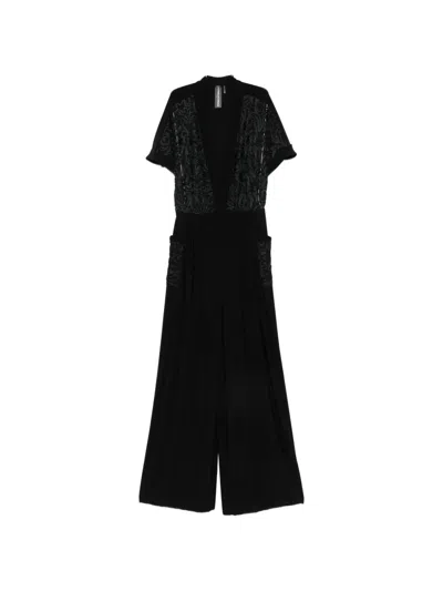 Norma Kamali Geralyn Short-sleeves Jumpsuit In Black