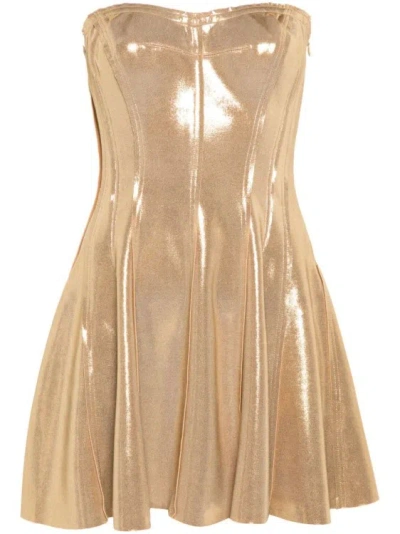 Norma Kamali Golden Dress In Multi