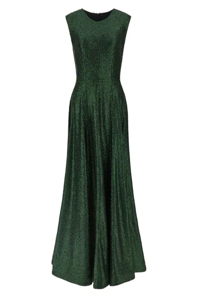 Norma Kamali Grace Sequinned Gown In Green