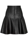 Norma Kamali Flared High-waisted Mini Skirt With Elasticated Waistband In Black
