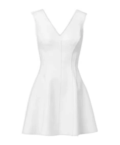 Norma Kamali Grace Faux Leather Minidress In White