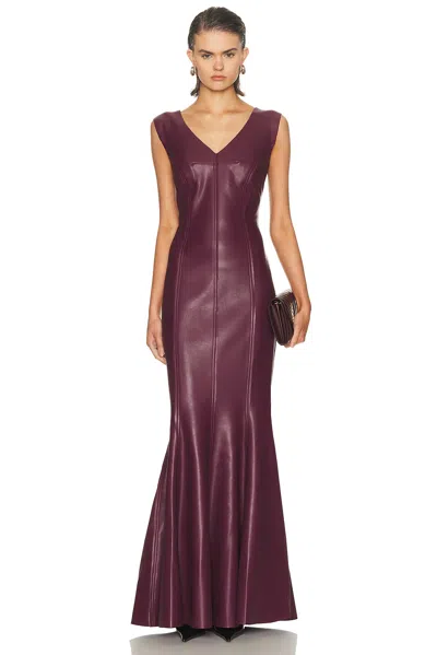 Norma Kamali Grace Fishtail Gown In Purple