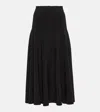 Norma Kamali Flared Pleated High-waisted Midi Skirt In Black