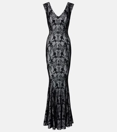 Norma Kamali Grace Lace Gown In Black