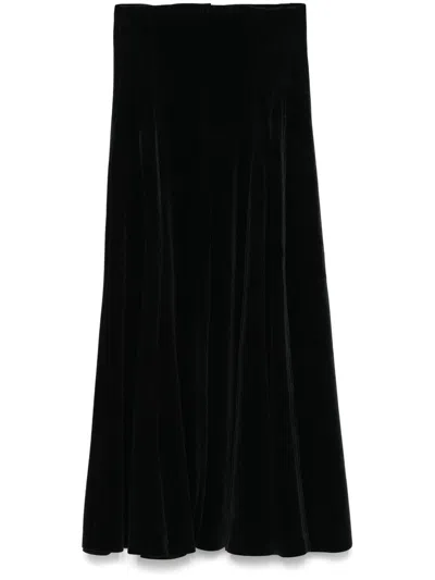 Norma Kamali Grace Midi Skirt In Black
