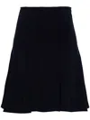 Norma Kamali Flared High-waisted Mini Skirt With Elasticated Waistband In Blue