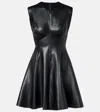 Norma Kamali Grace Paneled Vegan Mini Dress In Black