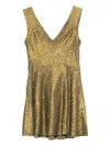 Norma Kamali Grace Sequined Stretch-jersey Mini Dress In Gold