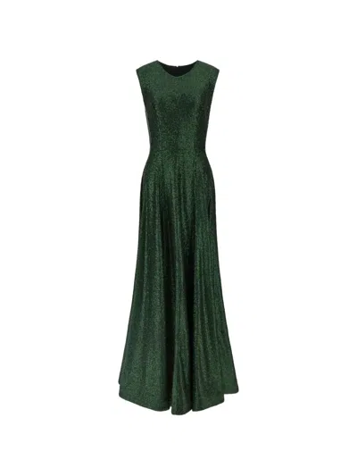 Norma Kamali Grace Sequined Maxi Dress In Green