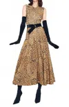 Norma Kamali Grace Sleeveless Dress In Cheetah Patch In Multi