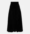 Norma Kamali Pleated Midi Skirt In Black