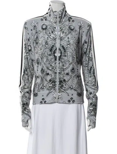 Pre-owned Norma Kamali Graphic Print Jacket In Gray