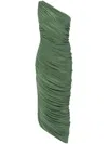 Norma Kamali Diana One Shoulder Gown In Green