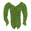 Norma Kamali Green Off Shoulder Slinky Blouse In Green