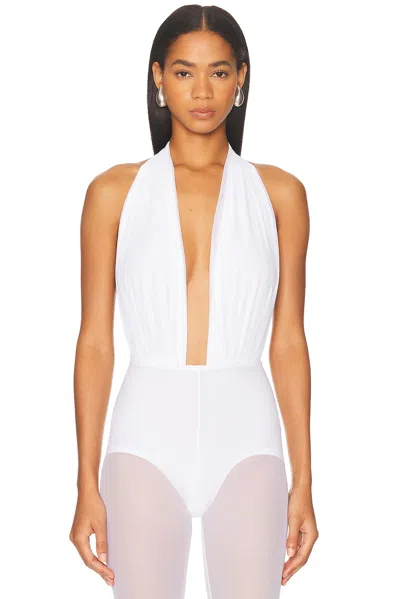 Norma Kamali Halter Bodysuit In White