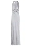 Norma Kamali Halter Drape Bias Gown