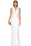 Norma Kamali Halter Drape Bias Gown
