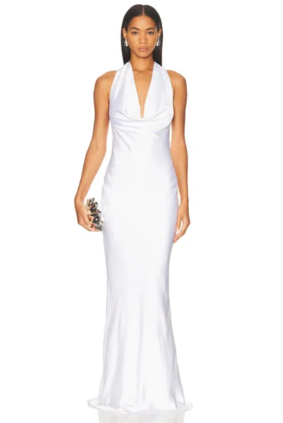 Norma Kamali Halter Drape Bias Gown