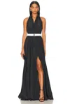 Norma Kamali Halter Flared Gown
