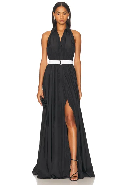Norma Kamali Halter Flared Gown