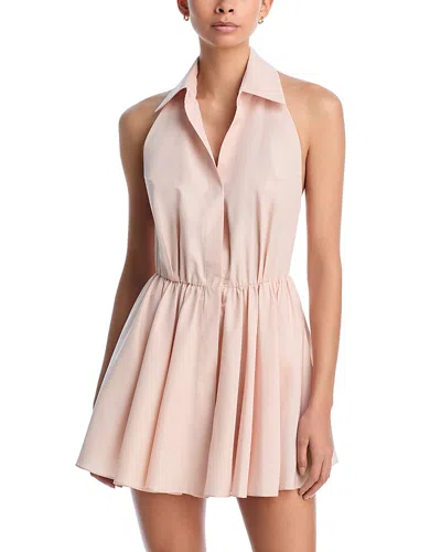 Norma Kamali Halter Mini Dress In Baby