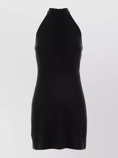 Norma Kamali Halter Neck Sleeveless Mini Dress In Black