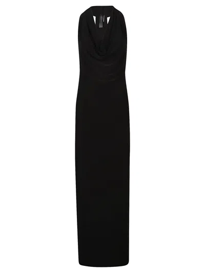 Norma Kamali Halter Neeta Side Slit Dress In Black