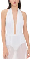 Norma Kamali Halter One Piece Snow White In White