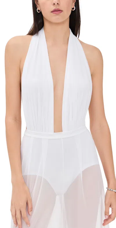 Norma Kamali Halter One Piece Snow White