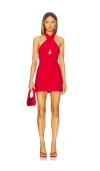 Norma Kamali Halter Pickleball Dress In Red