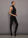 NORMA KAMALI HALTER TURTLE CATSUIT WITH FOOTIE