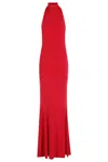 Norma Kamali X Revolve Halter Turtle Fishtail Gown In Red