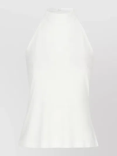 Norma Kamali Halterneck Backless Top Fitted Silhouette In White
