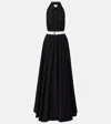 Norma Kamali Halterneck Belted Maxi Dress In Black