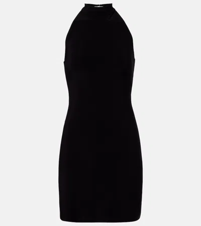 Norma Kamali Halter Neck Sleeveless Mini Dress In Black