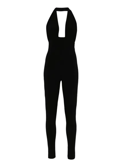 Norma Kamali Halterneck Jumpsuit In Black
