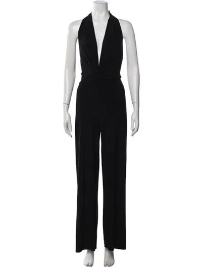Pre-owned Norma Kamali Halterneck Jumpsuit In Black