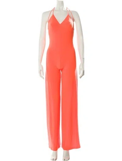 Pre-owned Norma Kamali Halterneck Jumpsuit In Orange