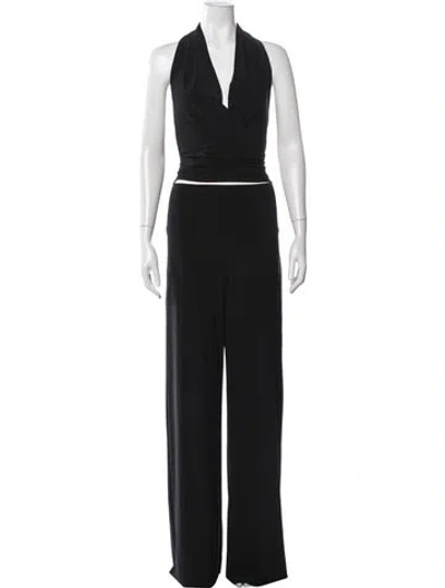Pre-owned Norma Kamali Halterneck Jumpsuit W/ Tags In Black