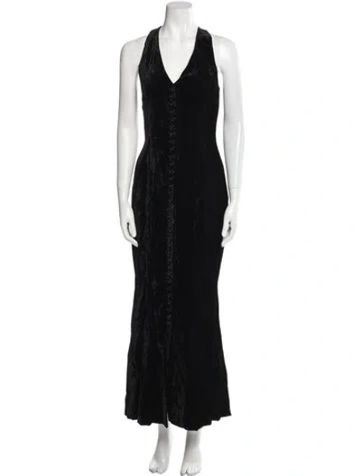 Pre-owned Norma Kamali Halterneck Long Dress In Black