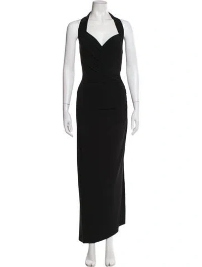 Pre-owned Norma Kamali Halterneck Long Dress In Black