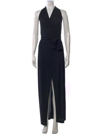 Pre-owned Norma Kamali Halterneck Long Dress In Black