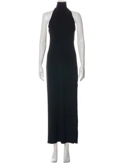 Pre-owned Norma Kamali Halterneck Long Dress In Black